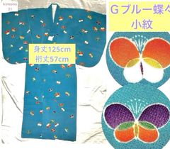 子供物豪華絢爛綺麗身丈125cm裄丈57cmGブルー蝶々正絹小紋 - メルカリ 