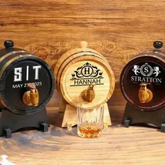 ビール(ワイン風)木製樽 置物 インテリア小物 ⭐️【本物志向】10月26日終了 Amazon | 家庭用ワイン樽、家の装飾木製ワイン樽 1.5L 木製