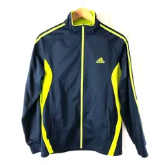  アディダス adidas トラックジャケット ジップアップ ライン 長袖 ワンポイント刺繍 サイドポケット 黒 イエロー Mサイズ 2025091100079