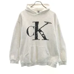 カルバンクラインジーンズ 90s オールド 長袖 パーカー L ホワイト Calvin klein Jeans 裏起毛 メンズ