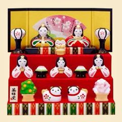 【新品 定価13,200円】ひな人形 錦彩花かざり雛 三段飾り 薬師窯 雛飾り コンパクト雛 初節句 ひな祭り 雛人形 桃の節句 陶器の雛人形 おひなさま 小さな雛人形 コンパクトお雛様 縁起物 小さいお雛様 屏風付 お祝い インテリア 和モダン