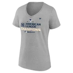 【送料無料】 ファナティクス レディース Tシャツ トップス Women's Fanatics New York Yankees MLB 2024 American League Champions Locker Room V-Neck T-Shirt Ynk