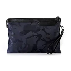 [FUPUTWO] クラッチバッグ メンズ セカンドバッグ カモフラ 迷彩 A4 大容量 軽量 紳士 (大, ネイビー) [ネイビー] [大]