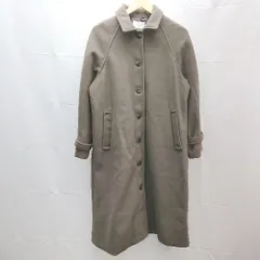 ◇ Samansa Mos2 blue フロントボタン　ポケット付き 長袖 ロングコート サイズフリー ブラウン レディース E  【1301260044384】