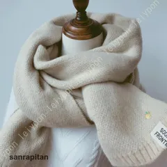 マフラー レディース ストール カシミヤ 大判 ケーブル編み ニットマフラー 防寒 暖かい 柔らかい ショール 男女兼用 無地 冷房対策 ひざ掛