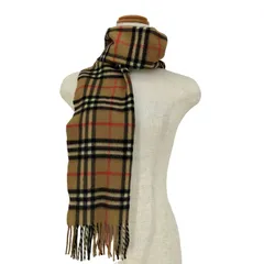 バーバリー BURBERRY 英国製 ノバチェック カシミヤ100 マフラー レディース 表記無 
