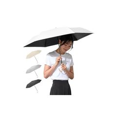 FULIZ 折りたたみ傘 超軽量 日傘 uvカット率 100％ 遮光 遮熱 レディース コンパクト 晴雨兼用 折り畳み傘 完全遮光 J型ハンドル 【女性誌掲載】 (ホワイト) 1