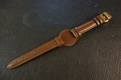 ◆台座付 D-Buckle Vintage Belt◆フランス産カーフ Custom Order(台座SIZE/BUCKLE COLOR) CHOCOLATE BROWN 納期10日前後 腕時計ベルト