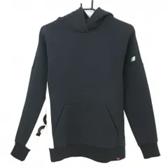 【美品】ニューバランスゴルフ パーカー 黒 サイドロゴ フード内側レオパード柄 レディース 1(M) ゴルフウェア New Balance