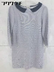 ◇ NIMES ニーム バックジップ 七分袖 ミニ ワンピース ネイビー系 レディース 【中古】 【1102040013374】のサムネイル