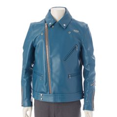 ルイスレザー レザー サイクロン タイトフィット 441T ホースハイド ライダースジャケット ヴィンテージターコイズ 40【中古】