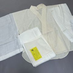 【夏用二部式長襦袢】ベンベルグ・竪絽　・旭化成・キュプラ・後丈長めタイプ・晒身頃に絽袖・絽裾除け