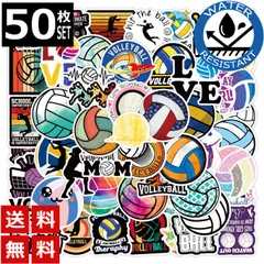 50枚 ステッカー バレーボール 防水 耐水 シール 詰め合わせ 0963