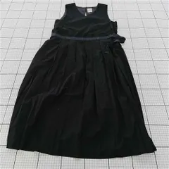 ◇ ⊂ シャンブルドゥシャーム プリーツ 膝下丈 ノースリーブ ワンピース サイズF ブラック系 レディース E  【1509180005403】のサムネイル