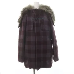 ディーゼル DIESEL ファー チェック ダッフルコート アウター ジップアップ M 紫 パープル /MI ■OSのサムネイル