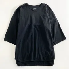 12a21 日本製 HOMME PLISSE ISSEY MIYAKE オムプリッセ イッセイミヤケ 七分袖カットソー Tシャツ 2 ブラック Vネック リネン混 無地のサムネイル