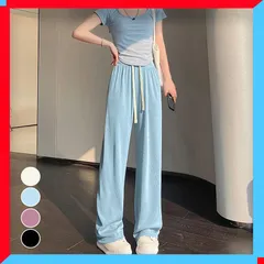 新品 セミワイドパンツ レディース ハイウエスト 体型カバー 薄手 脚長 楽ちんパンツ 春夏秋冬 【送料無料】