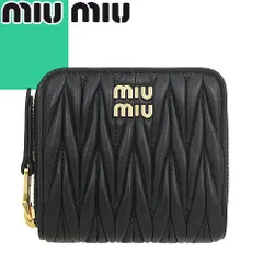 極美品✨ミュウミュウ 折り財布 マテラッセ ミュウミュウ 三つ折り財布 マテラッセレザー ミニ財布 ブラック