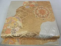 平和屋着物■六通柄袋帯　道長正倉院鳳凰花文　金銀糸　逸品　ud4104