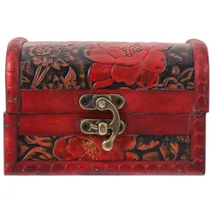 【新品】 ledmomo 宝箱 ジュエリーボックス 木製 ヴィンテージ アンティーク 蓋付き 小物入れ 耐久性 装飾用 収納ボックス ネックレス ブレスレット イヤリング収納 海賊ゲームの宝箱 12X8X7.5Cm 1