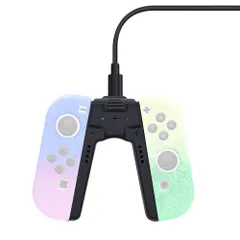 【新着商品】アダプター スイッチ リモコン switchドック ジョイコングリップ ジョイコン充電器 Joy-Con充電グリップ 安全な充電 取り付け簡単 持ち運びに便利 Renjzle 超軽量 (Black)