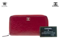 シャネル カメリアライン 長財布 ロングウォレット S/No.18 ラウンドファスナー 2014 レッドカメリア CHANEL【Used 通常品】