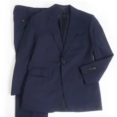 極美品□HERMES/エルメス ストライプ柄 スーパー120'sウール使用 シングルスーツ 上下セットアップ ネイビー 46 イタリア製 正規品 メンズのサムネイル