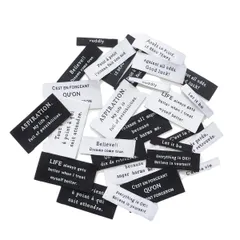 【在庫処分】ハンドメイド用 ワッペン 手作り モノトーン 刺繍タグ タグ 魔法の ラベル (ミックス) MYmama 6669-3