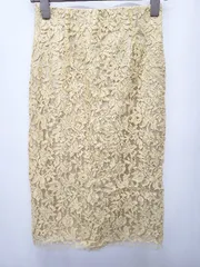 ◇ ⊂ NOLLEY'S sophi ノーリーズソフィ レース 膝下丈 タイト スカート サイズ38 イエロー レディース E  【1506250008616】のサムネイル