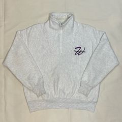 90s MV SPORT アメリカ製 ハーフジップスウェット ホワイト XL