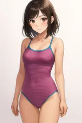 ２月末迄セール!H153ギャップ♪ピンクボーダー柄キャミソールデザイン女子水着♪レオタード♪練習やアンダーにも♪キッズサイズM