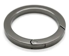 丸型 カラビナ キーホルダー キーリング 4個セット軽量 収納 固定しやすく 外しやすい ワンタッチ オシャレ (内径19mm ブラック)