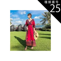 種類25：画像2/XL ワンピース フレアワンピース ロング ロング丈 マキシ マキシ丈 袖あり 長袖 フレアスリーブ 襟なし Aライン 大人可愛い きれいめ シンプル カジュアル 大人 上品 おしゃれ レトロ アジアン エスニック エキゾチック 大人女子 こ