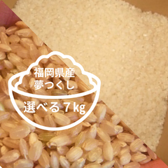 玄米＋白米 選べる７㎏セット 福岡県産 夢つくし