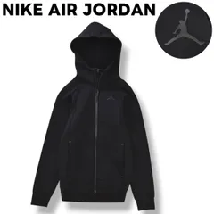【美品】 ナイキ エア ジョーダン NIKE AIR JORDAN フライト テック フリース フーディー ジップ パーカー ラグランスリーブ ジャンプマン ロゴ プリント XS ブラック ストリート バスケットボール スポーツ メンズ