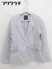 ◇ URBAN RESEARCH ROSSO ロッソ リネン混 長袖 ノーカラー ジャケット サイズF ライトグレー レディース  【1112010022114】