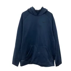 NIKE ロゴスウェット パーカー M ネイビー ブラック ナイキ プルオーバー 刺繍ロゴ ワンポイント 古着卸 アメリカ仕入 a709-6327