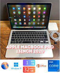 ［美品］Apple MacBook Pro 13inch 2020/Core i7 2.3GHz/32GB/SSD1TB/Windows11/Office 2024/403