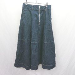 ◇ Θ Aunt Marie's アントマリーズ ロング フレアー デニムスカート サイズ縦M 横L+ インディゴ レディース E  【1503310000023】
