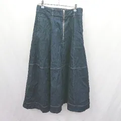 ◇ Θ Aunt Marie's アントマリーズ ロング フレアー デニムスカート サイズ縦M 横L+ インディゴ レディース E  【1503310000023】