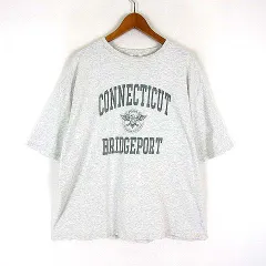 ローリーズファーム LOWRYS FARM カコウ カレッジ ロゴ Tシャツ カットソー オーバーサイズ 半袖 F 杢グレー 緑 グリーン