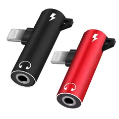 iPhone イヤホン変換アダプター 2in1 充電+音楽 Lightning+3.5mmポート