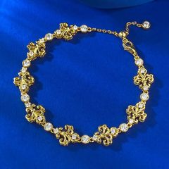 極美品✨イヴ サンローラン ネックレス 花 フラワー ラインストーン
