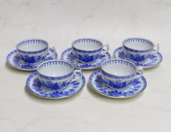 ■ NARUMI Blue Cathay ナルミ ブルーキャセイ カップ&ソーサー 5客セット USED品！