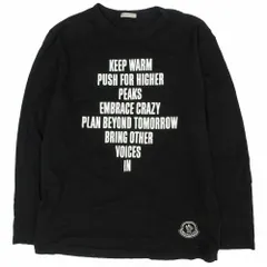 MONCLER モンクレール 21AW MAGLIA GIROCOLLO G20918D00012 メッセージプリント Tシャツ 長袖 ブラック サイズL メンズ