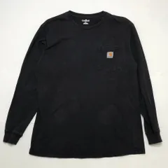 Carhartt ポケットロングスリーブTシャツ ロンT 長袖 メンズM メキシコ製 ブラック