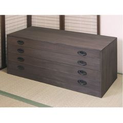 新品・国産品：桐たんす４段「咲」焼桐色系とのこ仕上げ　着物用　桐箪笥　桐タンス　１４営業日以内の発送