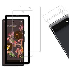 【数量限定】【2+2枚セット指紋認証】ガイド枠付き KPNS 日本素材製 強化ガラス Google Pixel 6 用 ガラスフィルム 強化ガラス カバー 保護フィルム