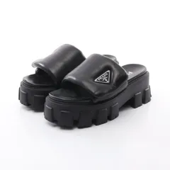 プラダ  PRADA シャワー サンダル ラバー 黒 39 合成皮革 付属品完備 プラダ PRADA シャワー サンダル ラバー 黒 39 合成皮革 付属品完備