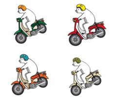 車 アウトドア用 防水加工ステッカー バイク Ducati VESPAベスパ 2枚セット (Ducati)